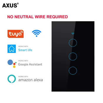 AXUS WIFI touch lüliti Smart Elu Traadita seinavalgusti hääljuhtimine Lülitage Kaugjuhtimispult koos Alexa Google Home USA standard 1\ 2\3 gang