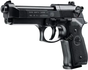 Beretta M92FS Blowback Õhu Püstol koos 5x12 CO2 Mahutid ja Pakk 500ct Plii Graanulid Liit (Must+Mag+Tarvikud) Metallist seina märk