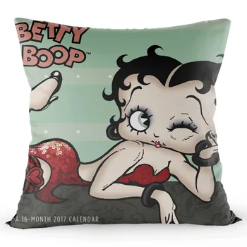 Betty Boop Padi Cartoon Muster Prindi Padja Kate Satiin 40*40 CM Visata Padjapüür Dekoratiivsed Kodu