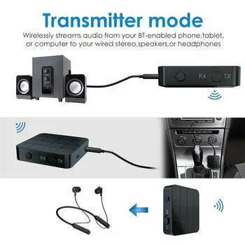 Bluetooth-5.0 Audio Vastuvõtja-Saatja 2 IN 1 AUX RCA-3,5 MM Jack-USB-Muusika Stereo Traadita Adapterid kõrvaklapid Auto TV PC-S