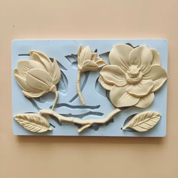 Camellia Sakura Sinine Valge Lill, Silikoon Hallituse DIY fondant lill leevendust Kuiva Pez Kook Küpsetamine, Kaunistamine Hallituse