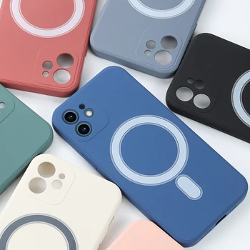 Candy värvi magnet telefoni puhul Objektiivi kaitsekaas Jaoks Magsafe iPhone 11 12 Pro Max Traadita Laadimise Põrutuskindel Magnet juhtudel