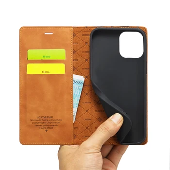 Case for iPhone 12 Pro Max Mini 11 XS-XR-X SE 2020 8 7 6 6s Pluss seemisnahk Rahakott luuk Coque Card Slots Magnet
