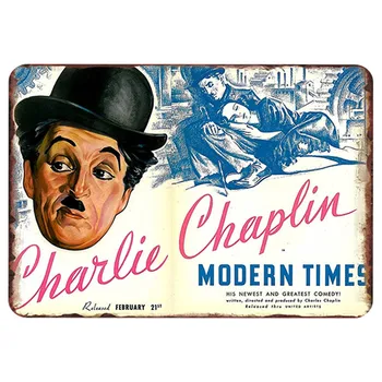 Chaplin Vintage Metal Valgeplekk Plakat Räbal Šikk Retro Tina Märke Tahvel Metall-Plakat Magamistuba Pubi, Baar Wall Decor 20 x 30 cm