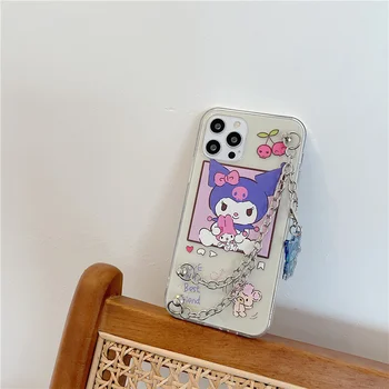 Cute Cartoon Käevõru Käepaela Telefon Case For iphone mini 12 11 12 Pro Max X-XR, XS Max SE 2020 7 8 pluss Läbipaistev Pehme Kate