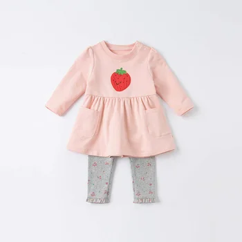 DBS16295 dave bella kevadel beebi tütarlaste mood õie printida püksid laste täispikk kids püksid imiku väikelapse püksid