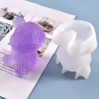 DIY Crystal Epoksüvaik Hallituse 3D Diamond Karu Kaunistused Casting Silikoonist Vormi N58F