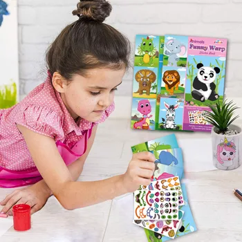 DIY Lapsed Kleebised Puzzle Teha Nägu Printsess Loomade Dinosaurus panna Kokku Pusle Laste Tunnustamise Koolitus Hariduslik Mänguasi Kingitus