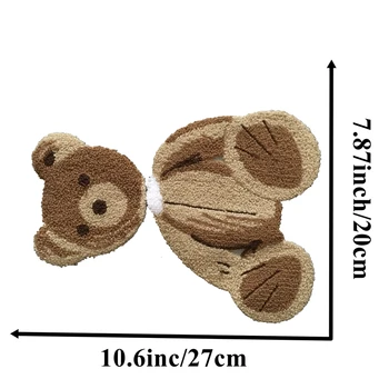 DZ IPC Uus Šenill Murtud otsaga Teddy Bear Embroideried õmble Plaastrid Riided Rätik Karu Tikand Applique Õmblemine DIY