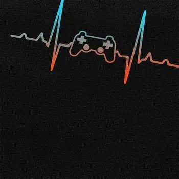 Elektrooniliste Mängude Heartbeat T-Särk Meeste Puuvillased Tshirt Graafiline Tees Lühikeste Varrukatega Mäng Töötleja T-särgid Paigaldatud Rõivad Merch