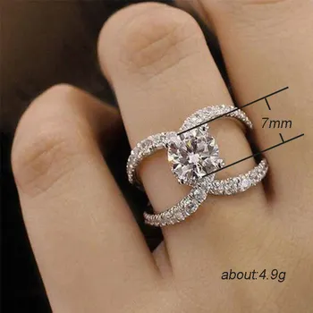 Euroopa ja Ameerika Fashion Loominguline Teemant Sõrmus Naistele abielusõrmus Sünnipäeva Kingitus Ehted Pulmad Engagement Luxur Pool