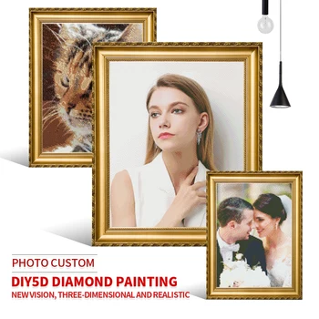 Foto Kohandatud 5D DIY Diamond Maali ristpistes Kit Täis Puurida Tikandid Mosaiik Pilt Kive Decor Sünnipäeva Kingitus