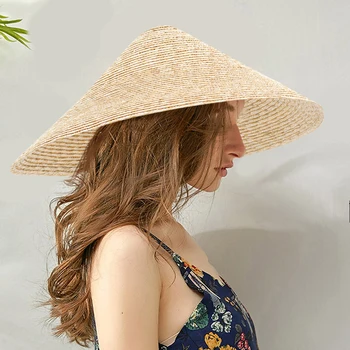 GEMVIE 2021 Uus Mood Naiste Unikaalne Nisu-õled Bambusest Koonus Päikesevarju Müts Vihma ühise Põllumajanduspoliitika Käsitöö Kõrge Kvaliteet