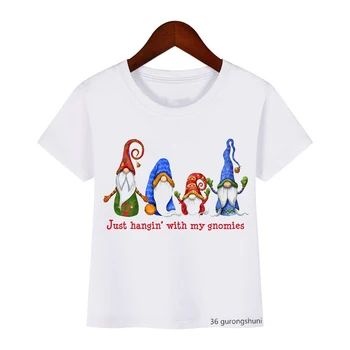 Gnomes Jõulud Riided Äsja Laste T-särk Aed Suvel Poisid/tüdrukud On Sobiv T-Särk Topid Lastele Jõulud Riided