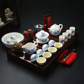 Hiina Kung Fu Tee Set Drinkware Lilla Savi keraamiline Binglie kolme võimalused hõlmavad Tee pot Cup Tureen Infuser TeaTray MJ