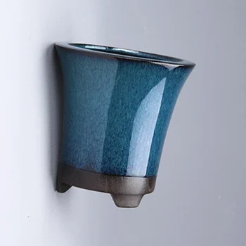 Hiina Stiilis Hingav Bonsai Pott Sinise Klaasiga Siseruumides Rõdu Istutamine Kodu Bonsai Konteiner Klaasitud Taime Pott Kõik-glasuuritud