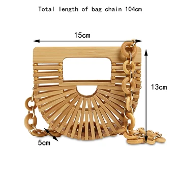 INS Suvel Kett Bambusest Korvi Mini Huulepulk Kotid Naistele Rotangist Kudumine Messenger Kott, Vöö-Kott