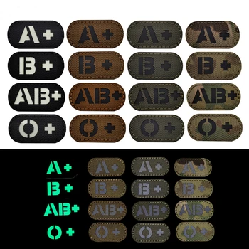 IR-Reflective A+ B+ AB+ O+ Mini veregrupp Plaaster Nailon First Aid Kit Taktika Peatükk Velcro Märgid Riided Joped Applique