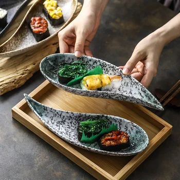 Jaapani suupiste sahtel loominguline lõigatud külm suupiste väike roog, keraamiline sushi plaat puu-plaat leibkonna lauanõud iga päev lauanõud