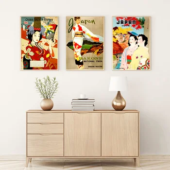 Jaapani Vintage Lõuendile Maali Pildid Seina Art Pilte Aasia Retro Reisi Plakatid Kingitused Idee elutuba Kodu Kaunistamiseks
