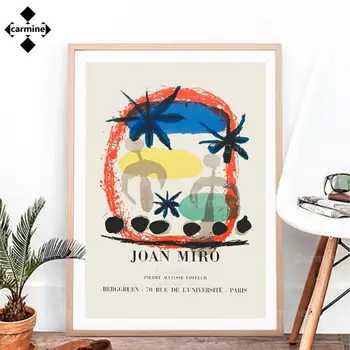Joan Miro Näitus Trükkimine Pilt Vintage Abstraktne Lõuend Maalid, Plakatid Sajandi Keskel Retro Pildid Kodus Seina Art Decor