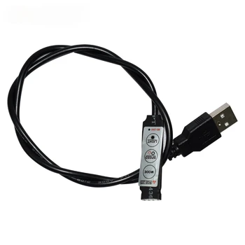 KeWL USB-DC5-24V pistik kaabli liin Kontrolli line RGB LED riba 3 võtmed 4 sõrmed Lüliti line