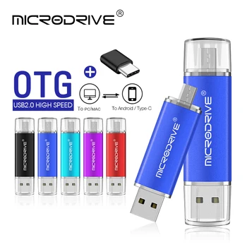 Kiire Pendrives OTG 3 in 1 USB 2.0 Nutitelefoni Flash Drive 8GB 16GB 32GB 64GB 128GB Metallist Kohandada LOGO mälupulk