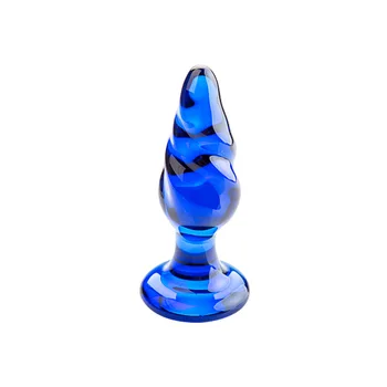 Klaas Butt Plug Sinine Spiraal Crystal Butt Plug Kristallselge Klaas Koduses Anal Mänguasjad Expander Täiskasvanute Mänguasjad Meest ja Naine