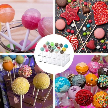Kook Lollipop Omanik vitriin 15 Auk Selge, Vastupidav Akrüülist Hoidik Candy Omanik pulmapidu sünnipäeva baby shower