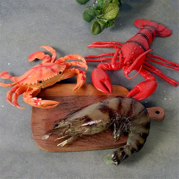 Kunstlik toit mere loomad mänguasjad store kaupluses hotelli restorani sisekujunduses rekvisiidid võltsitud simulatsiooni krabi salehomaari Krevetid krevetid mudel