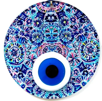 Kurja Silma Beaded Mandala Muster 16 Sentimeetri Fusion Klaasist Seina Ornament
