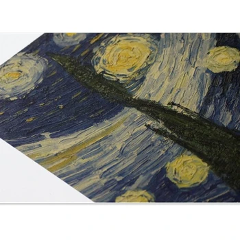 Kuulus Vintage Van Gogh Tähine Öö Maali Poster Retro Jõupaber, Kohvik Wall Decor Tuba Teenetemärgi Kleebised Seinale Kleebis