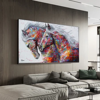 Kuum Akvarell Hobune Loomade Lõuendile Maali Kunst Plakatid Ja Pildid Seina Pildid Magamistuba, Elutuba Dekoratiivse Plakat