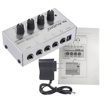 Kõrge Kvaliteediga HA400 Ultra-kompaktne 4 Kanalit Mini Audio Stereo Kõrvaklappide Võimendi koos Power Adapter