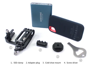 LanParte E60 SSD hoidiku Klamber hoidikut SandiskE60 Samsung T5 SSD BMPCC 4K Kaamera USB-C-Kaabli Klamber