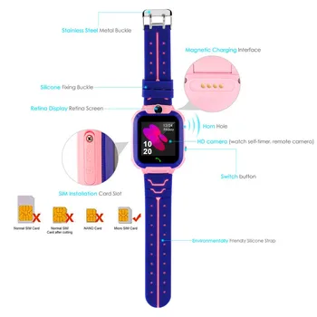 Laste Smart Watch Lapsed Vaata Telefon Smartwatch Poisid Tüdrukud Koos Sim-Kaardi Foto Veekindel IP67 Kingitus IOS Android