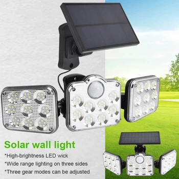 LED Seina-lamp Solar-power-laterna Aed-valgus-Päikese-battary-lambid Väljas Street-light Body Sensor-tulvaprožektor Kontrolli-valgus