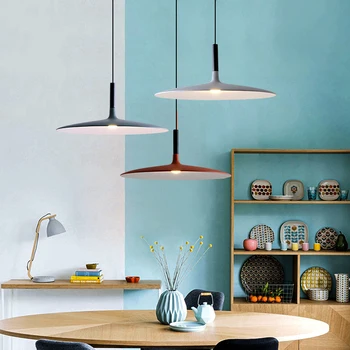 Lihtne restoran lühter Põhjamaade kaasaegse lihtne loominguline kolme otsaga tabel lamp baar office lendav taldrik lamp