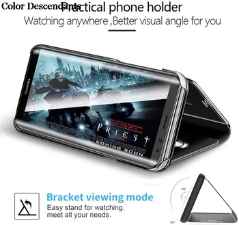 Luksuslik Peegel Vaadata Smart Flip Case For Xiaomi Mi A2 Lite Xaiomi MiA2 2 A2Lite algse Magnetvälja fundas kohta Nahast Telefoni Kate