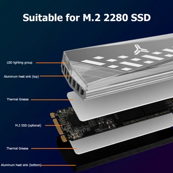M. 2 2280 SSD jahutusradiaator heatsink 2280 SSD Kõvaketta Alumiiniumist koos Termilise tampoonid NGFF M2 Solid State Drive Termilise Tihend