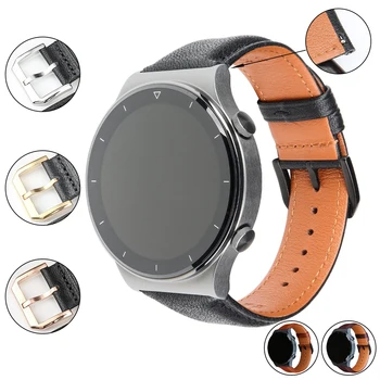 MAIKES Uus Nahk Watchbands 20 22 mm Huawei GT 2 42/46 mm Kella Rihm Quick Release Smart Watch Band Tarvikud Käevõru