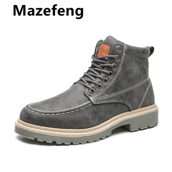 Mazefeng Mees Sõjalise Boot Libisemiskindel Armee Mens Sõdur Ankle Boot Mees Lõuend Saapad Rihmadega, Ohutust, Töö-Meeste Kingad