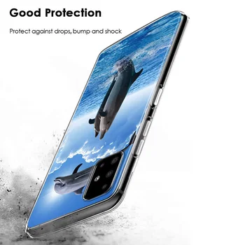 Mere loomade armas delfiin Samsung Galaxy S20 Pluss A01 A11 A21 A21S A31 A41 A51 A71 A81 A91 Ultra 5G Telefoni Puhul