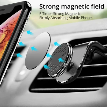 Metallide Magnetilised Air Vent Clip Mount iPhone 7 12 11 Pro Max XS 360 Pöörde, Telefon Seista Huawei P30 P40 Samsung S9 S10