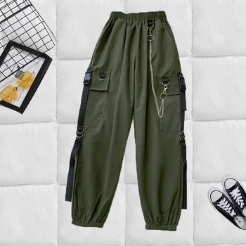 Mood Lahe Naiste Komplekt Naiste Cargo Püksid Harajuku Püksid Punk Püksid Naiste T-särk, Lukuga Hip-Hop Gooti Streetwear Naiste Ülikond