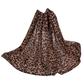Moslemi Mood Voile Sall Hijabs Leopard Printida Turban Salli jaoks Daamid Juht Kate Moslemi Naiste Sall Hijab
