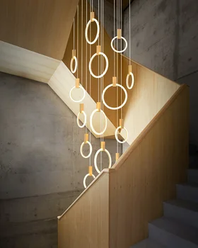 Must/kuld Spin trepikoda Akrüül-Lühter elutuba villa Decor Valgustus Restoran Kohandatav luksus LED Rippuvad tuled