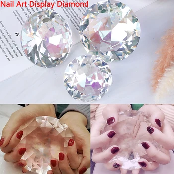Nail Art Display 60 mm 70 mm 80 mm Läbipaistev Klaas Kristall Teemant Käsi Mudel Tulistada Ornament Ehted Maniküüri-Tarvik Pro Vahendit