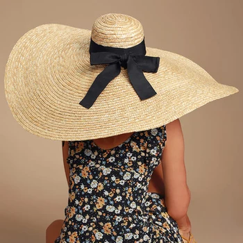 Naiste Päike Müts 25CM Lai Nokk Liiga Beach Mütsid Naistele Suur õlgkübar UV Kaitse Päikese Müts Hulgi Dropshipping