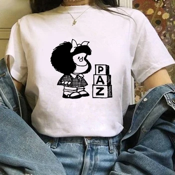 Naiste T-särk 90s Ulzzang Harajuku Graafiline Naljakas, Armas lokkis tüdruk, Print T-särk O Kaela Vabaaja Naiste Top, T-särk